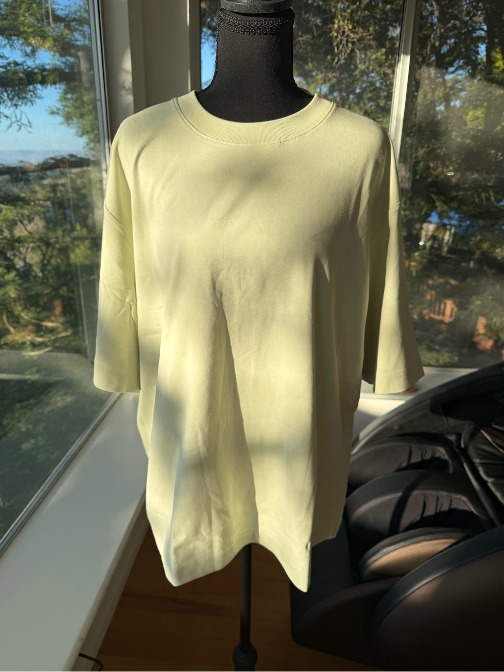 NWT COS Crewneck Oversized 100% Organic Cotton T-shirt, Light green, Small
